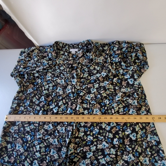 J. Jill Layered Floral Tunic Size 2X Long Sleeve Button-up Relaxed Shirt Fall - Picture 8 of 14